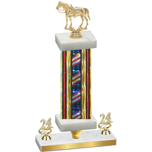 Premium Single Flag USA Year Horses Trophy