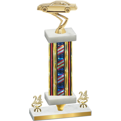 Premium Single Flag USA Year Cars Trophy
