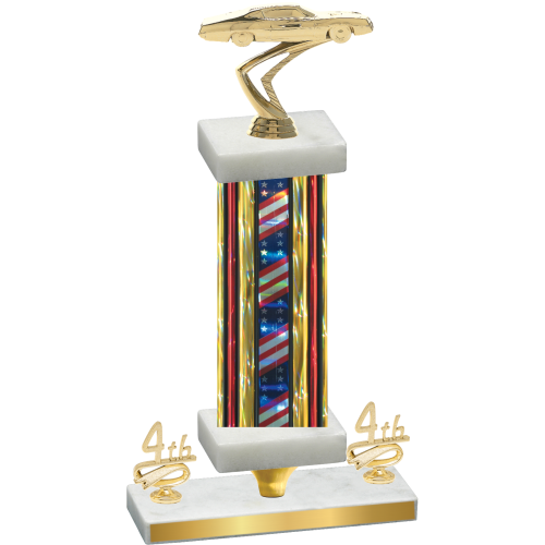 Premium Single Flag USA Fourth Place Cars Trophy
