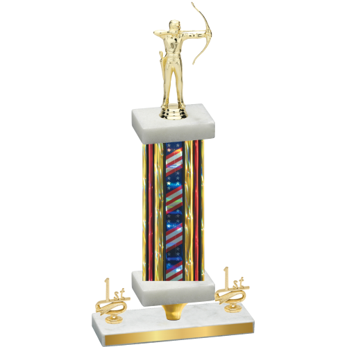Premium Single Flag USA First Place Archery Trophy