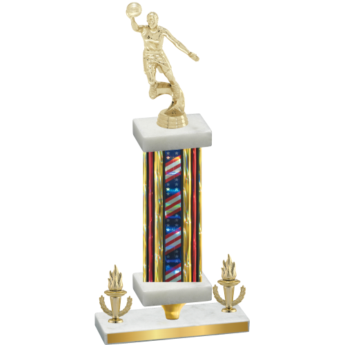 Premium Single Flag USA Victory Basketball Trophy