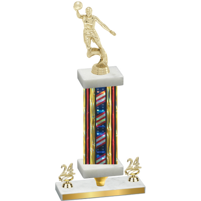 Premium Single Flag USA Year Basketball Trophy