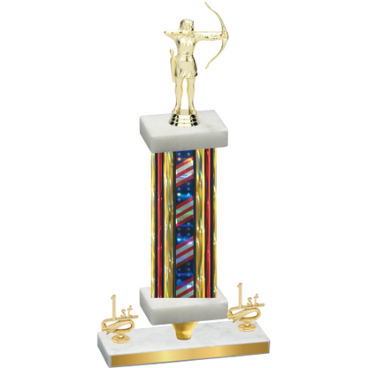 Premium Single Flag USA First Place Archery Trophy