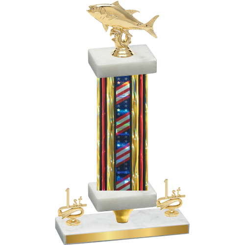 Premium Single Flag USA First Place Fishing Trophy