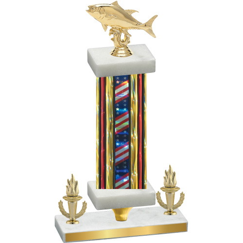 Premium Single Flag USA Victory Fishing Trophy