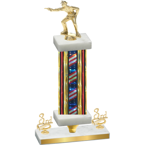Premium Single Flag USA Third Place Shooter Trophy