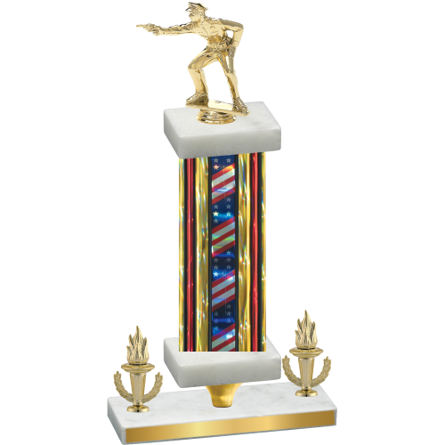 Premium Single Flag USA Victory Shooter Trophy