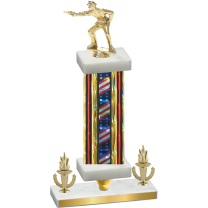 Premium Single Flag USA Victory Shooter Trophy