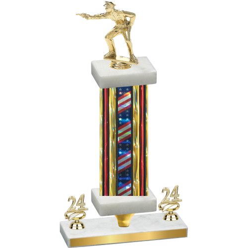 Premium Single Flag USA Year Shooter Trophy