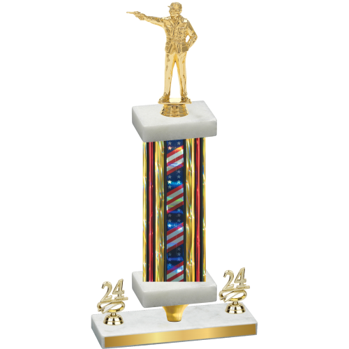 Premium Single Flag USA Year Shooter Trophy