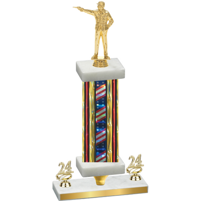 Premium Single Flag USA Year Shooter Trophy