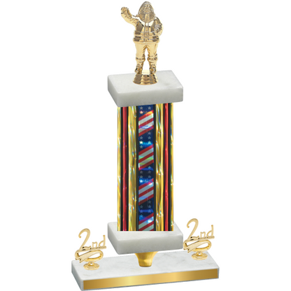 Premium Single Flag USA Second Place Holiday Trophy