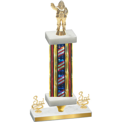Premium Single Flag USA Third Place Holiday Trophy