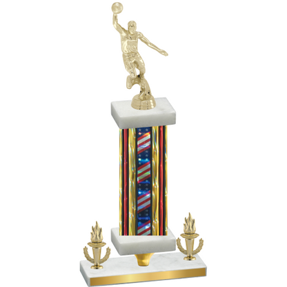 Premium Single Flag USA Victory Basketball Trophy