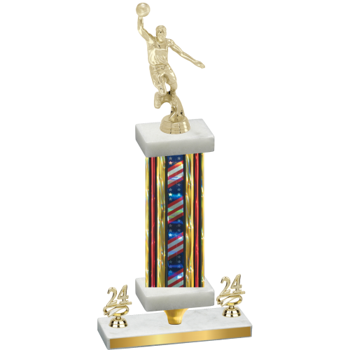 Premium Single Flag USA Year Basketball Trophy