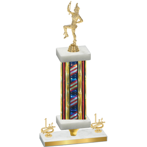 Premium Single Flag USA First Place Majorette Trophy