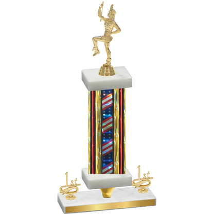 Premium Single Flag USA First Place Majorette Trophy