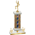 Premium Single Flag USA Second Place Majorette Trophy