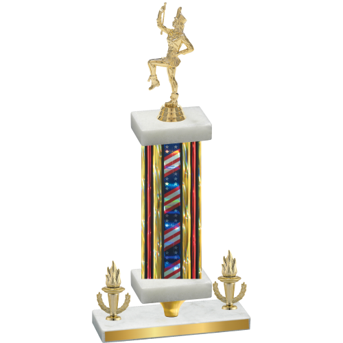 Premium Single Flag USA Victory Majorette Trophy
