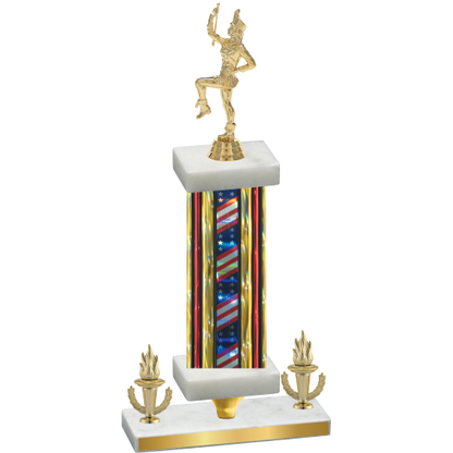 Premium Single Flag USA Victory Majorette Trophy