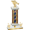 Premium Single Flag USA Second Place Fishing Trophy