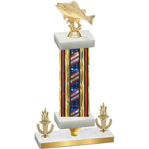Premium Single Flag USA Victory Fishing Trophy
