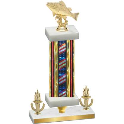 Premium Single Flag USA Victory Fishing Trophy