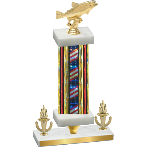 Premium Single Flag USA Victory Fishing Trophy
