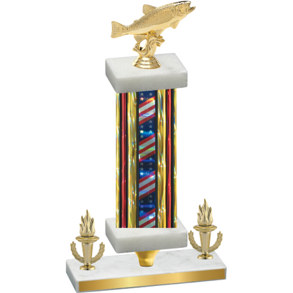 Premium Single Flag USA Victory Fishing Trophy