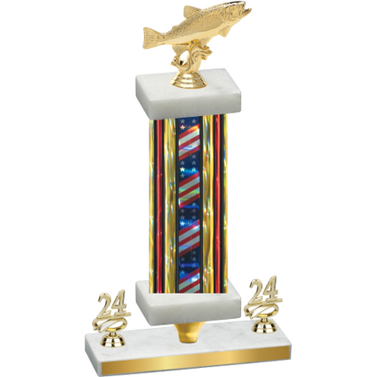 Premium Single Flag USA Year Fishing Trophy