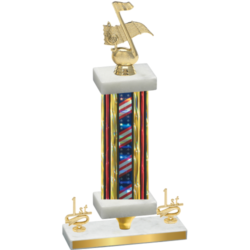 Premium Single Flag USA First Place Music Trophy