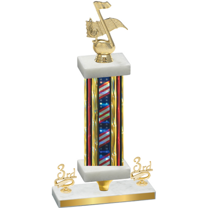 Premium Single Flag USA Third Place Music Trophy
