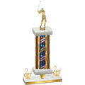 Premium Single Flag USA Second Place Golf Trophy