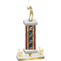Premium Single Flag USA Third Place Golf Trophy