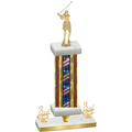 Premium Single Flag USA Third Place Golf Trophy