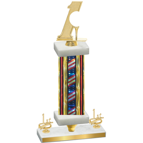 Premium Single Flag USA First Place Golf Trophy