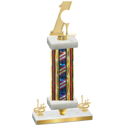 Premium Single Flag USA First Place Golf Trophy