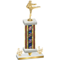 Premium Single Flag USA Third Place Karate Trophy