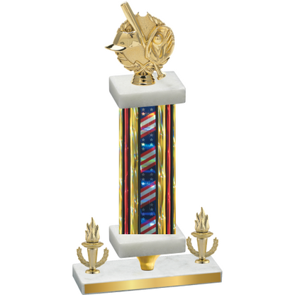 Premium Single Flag USA Victory Baseball Trophy