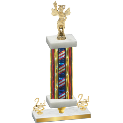 Premium Single Flag USA Second Place Academics Trophy