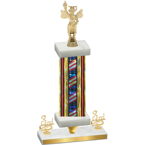 Premium Single Flag USA Third Place Academics Trophy