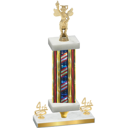 Premium Single Flag USA Fourth Place Academics Trophy