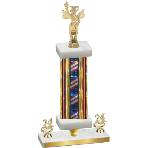Premium Single Flag USA Year Academics Trophy