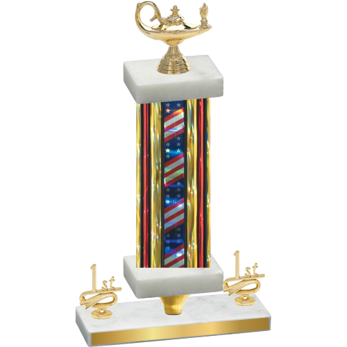 Premium Single Flag USA First Place Academics Trophy