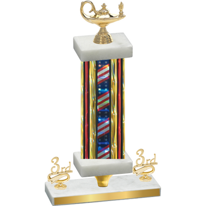 Premium Single Flag USA Third Place Academics Trophy