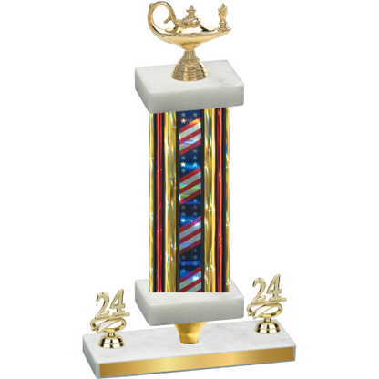 Premium Single Flag USA Year Academics Trophy