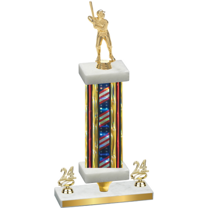 Premium Single Flag USA Year Baseball Trophy
