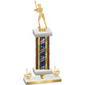 Premium Single Flag USA First Place Softball Trophy