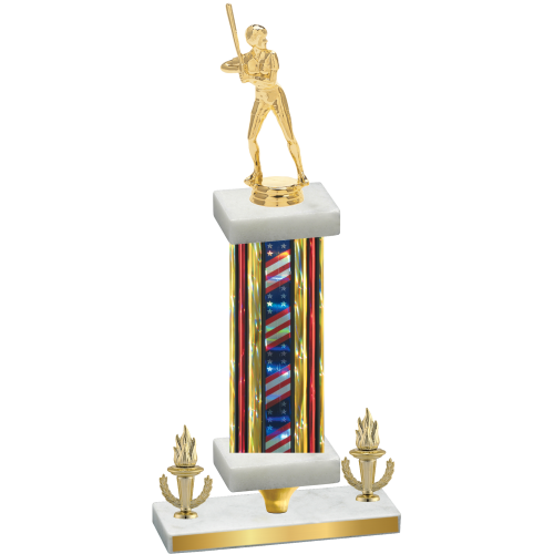 Premium Single Flag USA Victory Softball Trophy