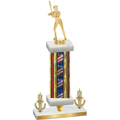 Premium Single Flag USA Victory Softball Trophy